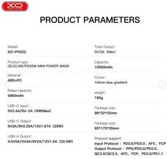 XO PR222 Powerbank 10000mAh