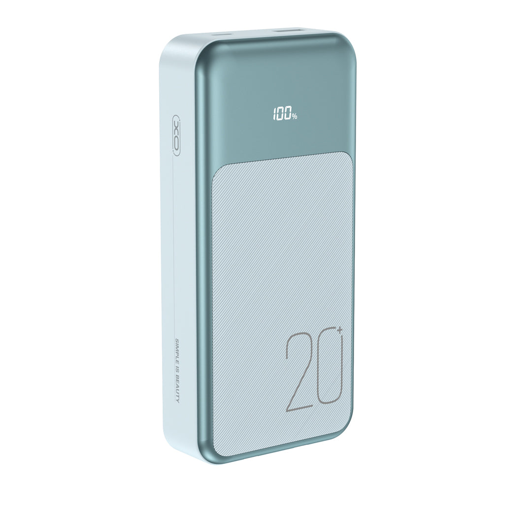 XO PR249 USB-C / USB-A Powerbank Γρήγορης Φόρτισης με Ψηφιακή Οθόνη Μπλε