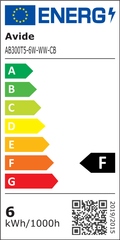 Avide LED T5 Integrated Fluorescent Lamp 6W 300mm WW 3000K with AC plug