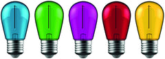 Avide LED Διακοσμητική Λάμπα Filament 1W  E27 5τμχ (Πράσινο/Μπλέ/Κίτρινο/Κόκκινο/Μώβ)