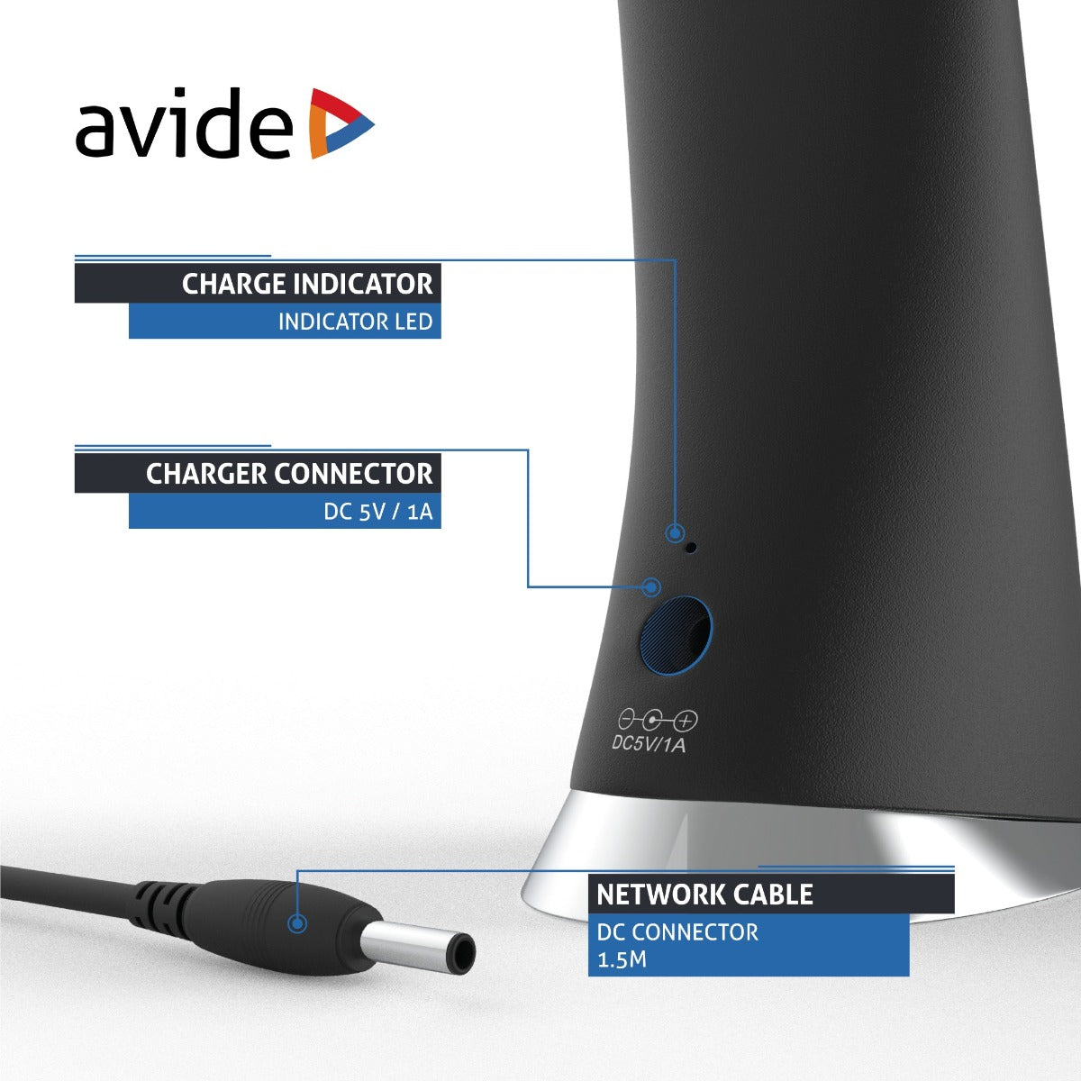 Avide LED Φωτιστικό Γραφείου Επαγγελματικό Δερμάτινο με Ημερολόγιο Μαύρο 6W