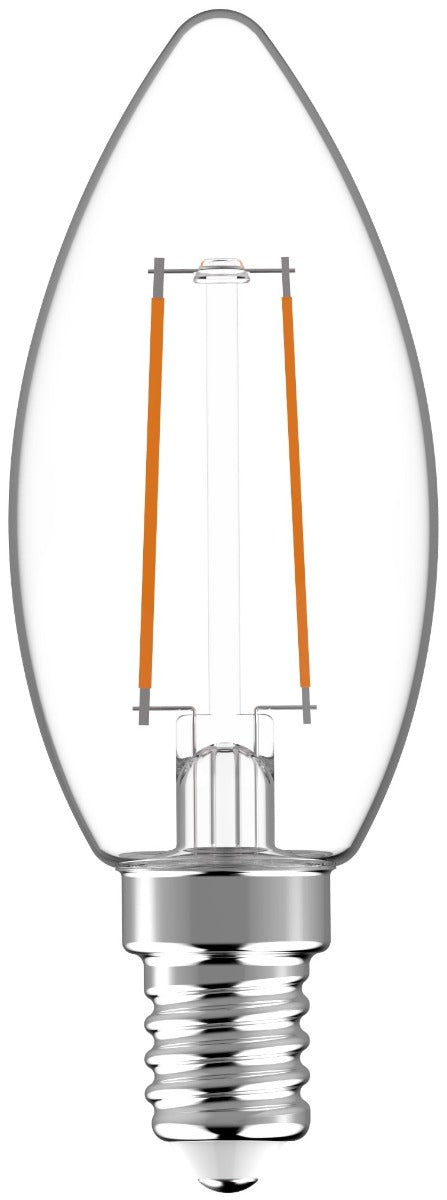 Avide LED Filament Candle Bulb 2.5W E14 360° Warm 2700K High Lumen