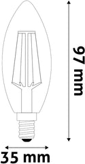 Avide LED Filament Candle Lamp 6.5W E14 WW 2700K High Lumen