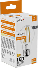 Avide Λάμπα LED Filament Κοινή  9W E27 360° Λευκό 4000K High Lumen Ντιμαριζόμενο