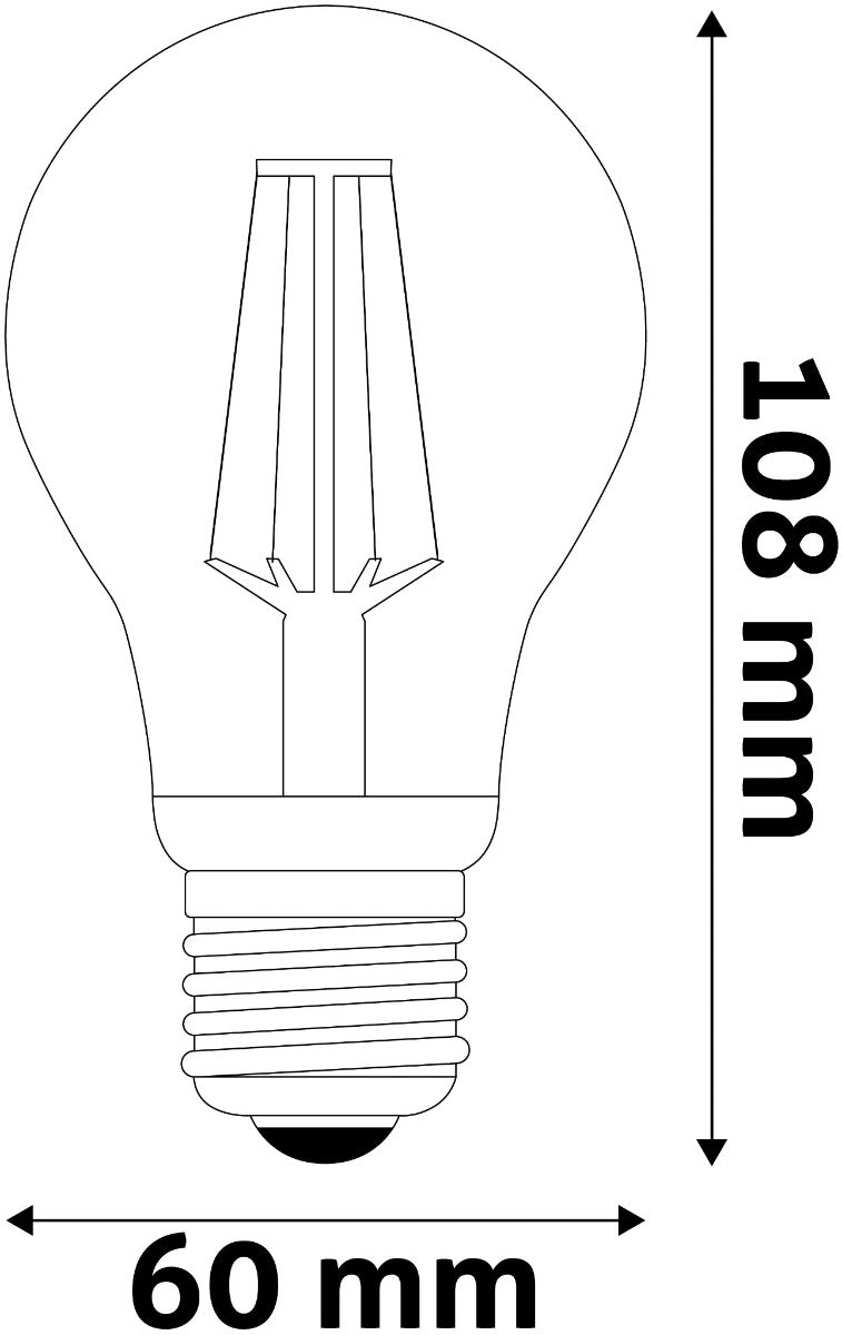 Avide LED Filament Globe Bulb 6.6W E27 A60 WW 2700K Super High Lumen