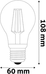 Avide LED Filament Globe Bulb 6.6W E27 A60 WW 2700K Super High Lumen