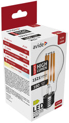 Avide LED Filament Bulb Spherical 9.5W E27 A60 WW 2700K Super High Lumen