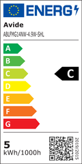 Avide Λάμπα LED Filament Σφαιρική 4.9W E14 Λευκό 4000K Super High Lumen