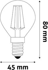 Avide LED Filament Bulb Spherical 4.5W E14 WW 2700K