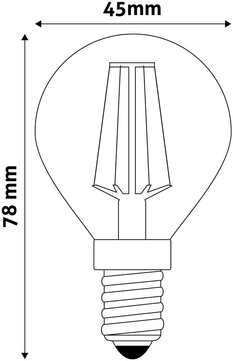 Avide LED Filament Bulb Spherical 4W E14 360° White 4000K