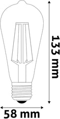 Avide LED Filament Lamp ST58 4.9W E27 NW 4000K Super High Lumen