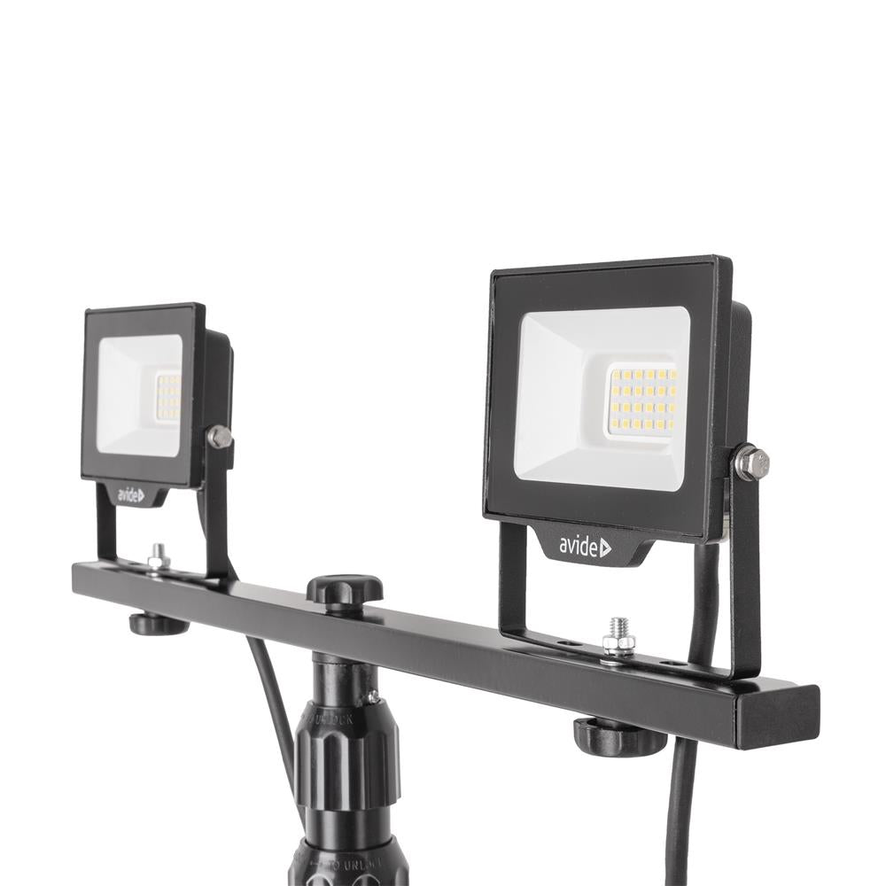 Avide LED Flood Light Slim Αισθητήρας PIR, SMD 2x30W CW 6400K 2 Κεφαλές με Τρίποδο
