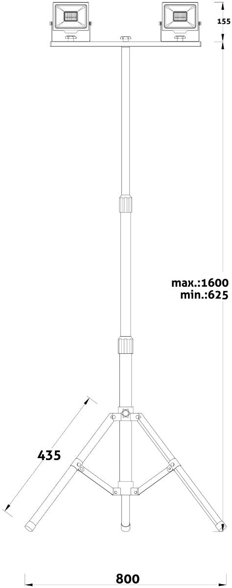 Avide LED Προβολέας Slim SMD 2x30W  Λευκό 4000K 2 Κεφαλές με Τρίποδο