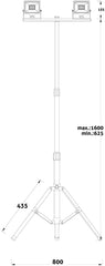 Avide LED Προβολέας Slim SMD 2x30W  Λευκό 4000K 2 Κεφαλές με Τρίποδο