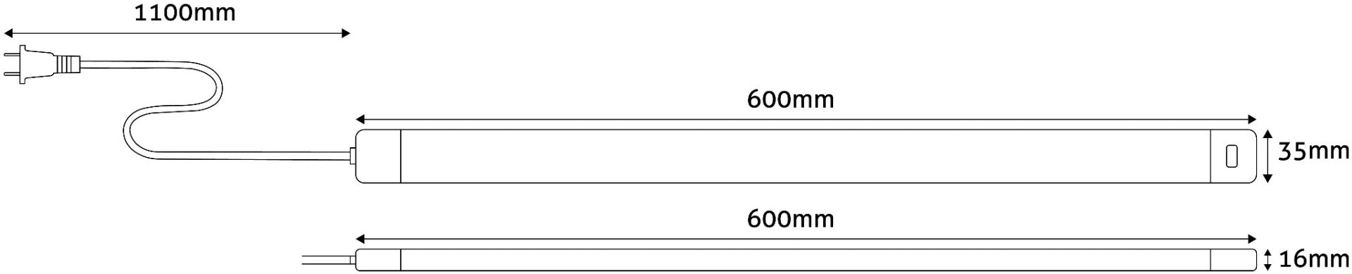 Avide Φωτιστικό Ντουλαπιού LED 9W 3000K IP20 60cm με Αισθητήρα Χειρονομίας