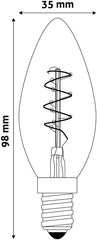 Avide Λάμπα LED Soft Filament Κερί 3W E14 360° Θερμό 2700K
