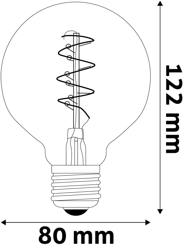Avide Λάμπα LED Soft Filament G80 4.5W E27 EW