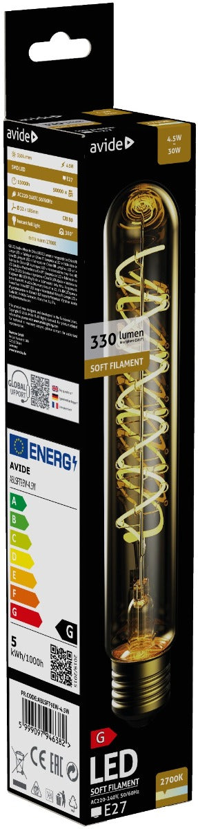Avide Λάμπα LED Soft Filament T9 4.5W E27 EW 2700K