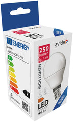 Avide LED Bulb Spherical G45 2.5W E14 Cool 6400K High Lumen