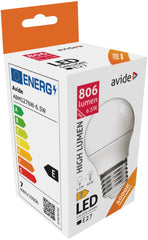 Avide Λάμπα LED Σφαιρική G45 6.5W E27 Λευκό 4000K High Lumen