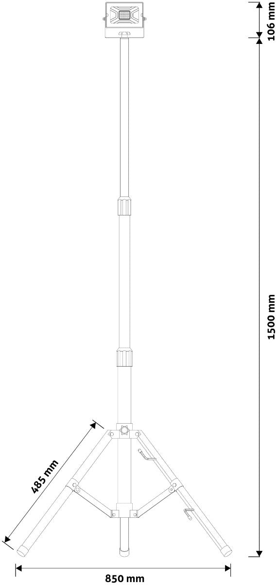 Avide LED Προβολέας Slim SMD  20W Λευκό 4000K 1 Κεφαλή με Τρίποδο
