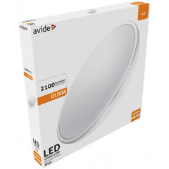 Avide LED Ceiling Light Oyster Olivia Silver 24W 380x50mm NW 4000K