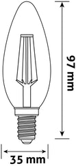 Avide LED Filament Candle Lamp 5.9W E14 NW 4000K Dimmable