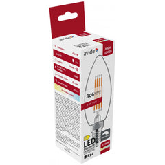 Avide LED Filament Candle Lamp 5.9W E14 WW 2700K Dimmable
