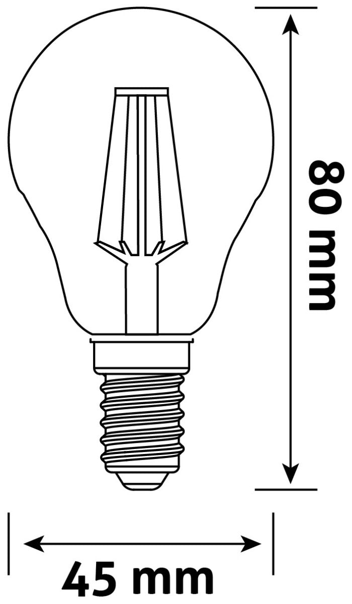 Avide LED Filament Mini Spherical Bulb 5.9W E14 WW 2700K Dimmable