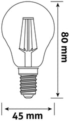 Avide LED Filament Mini Spherical Bulb 5.9W E14 WW 2700K Dimmable