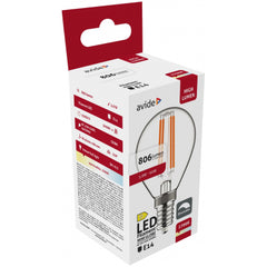Avide LED Filament Mini Spherical Bulb 5.9W E14 WW 2700K Dimmable