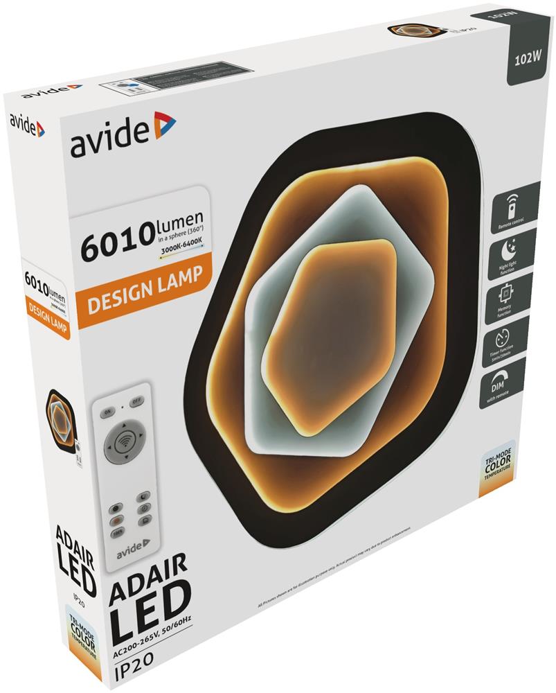 Avide Modern Ceiling Light Design Oyster Adair 102W(51+51) with RF Remote Control