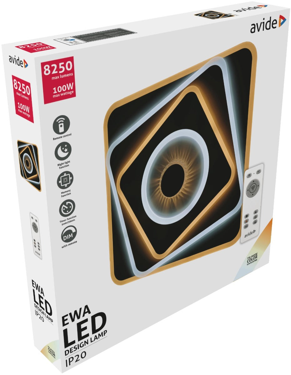 Avide Μοντέρνα Πλαφονιέρα Οροφής LED Ewa 100W