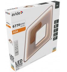 Avide Modern Ceiling Light Oyster Koa 90W with RF remote control