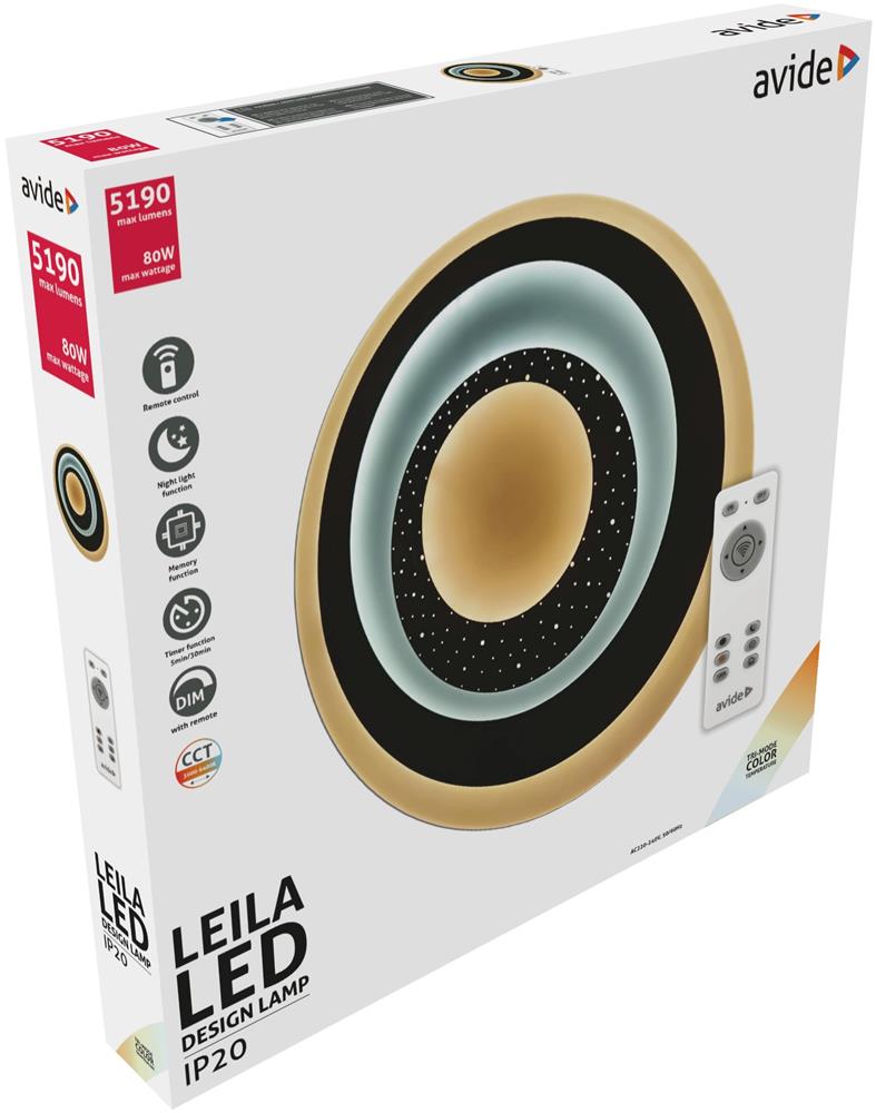 Avide Modern Ceiling Light Design Oyster Leila 80W(40+40) with RF Remote Control