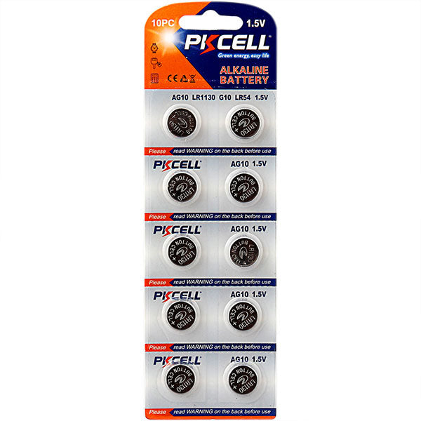 Pkcell Μπαταρίες Ρολογιού AG10-10B {LR54 / 1130} (10τμχ)