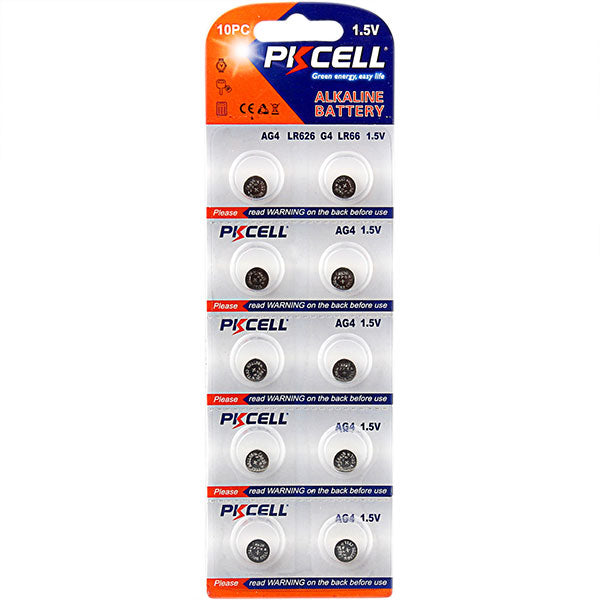 Pkcell Watch Batteries AG4-10B {LR66 / 377} (10pcs)