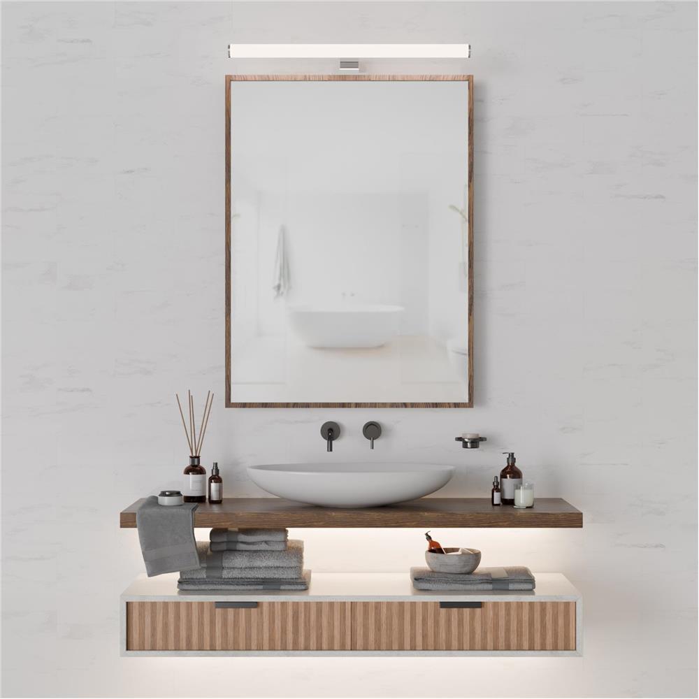 Avide LED Round Mirror/Wall Light Chrome Plastic 500mm NW 4000K 7W IP44