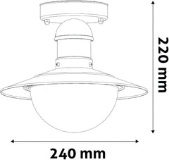 Avide Εξωτερικό Φωτιστικό Οροφής Imperial 1xE27 IP44 Antique Λευκό