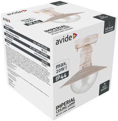 Avide Εξωτερικό Φωτιστικό Οροφής Imperial 1xE27 IP44 Antique Λευκό