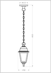 Avide Εξωτερικό Φωτιστικό Οροφής Blake 1xE27 82.5cm IP44 Μαύρο