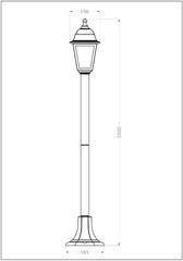 Avide Εξωτερικό Φωτιστικό Κήπου Κολώνα Blake 1xE27 120cm IP44 Μαύρο