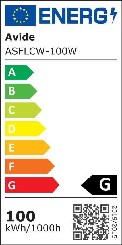 Avide LED Προβολέας Slim SMD 100W Ψυχρό 6400K Value