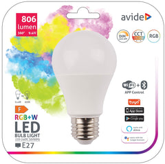 Avide LED Smart Bulb Common A60 9.4W RGB+W WIFI + BLE APP Control