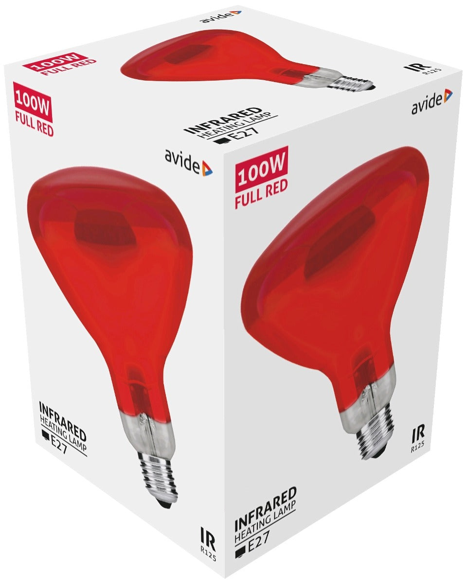 Avide Infrared Lamp E27 100W Full Red