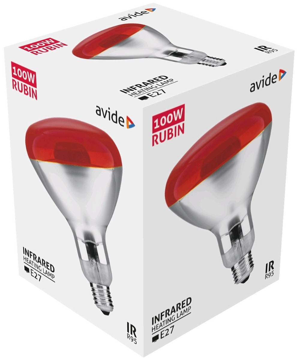 Avide Infrared Lamp R95 E27 100W Red
