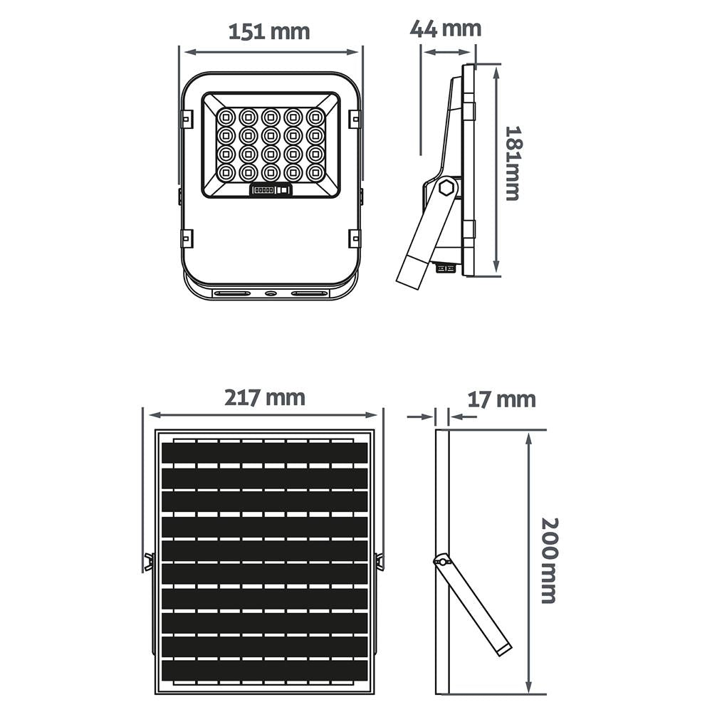 Avide LED Ηλιακός Προβολέας 50W CW 6400K με Ξεχωριστό Ηλιακό Πάνελ και Τηλεχειριστήριο