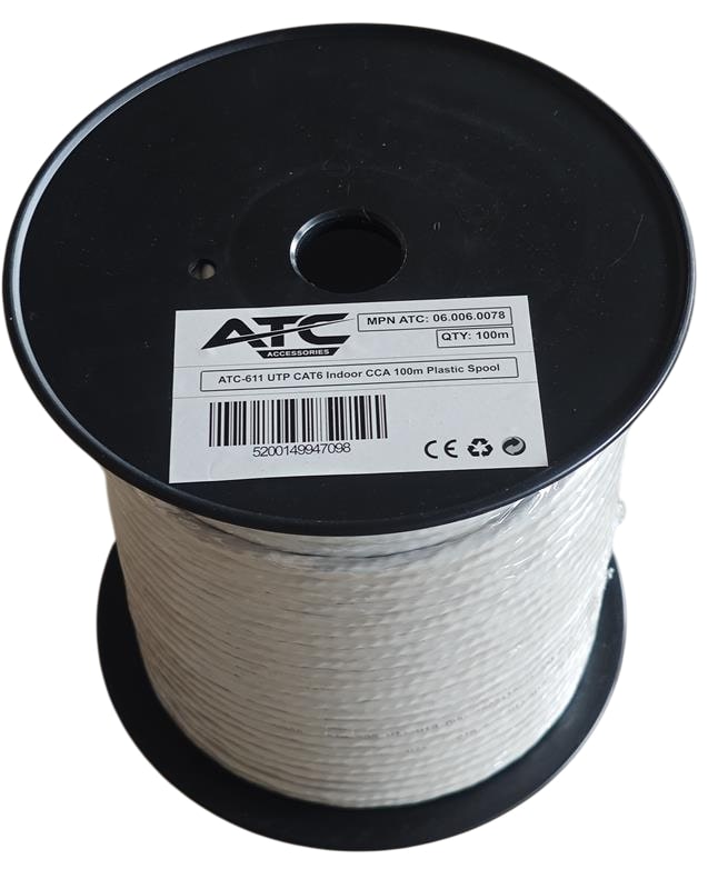 ATC-611 Στροφείο UTP CAT6 Εσωτερικού Χώρου CCA 100m