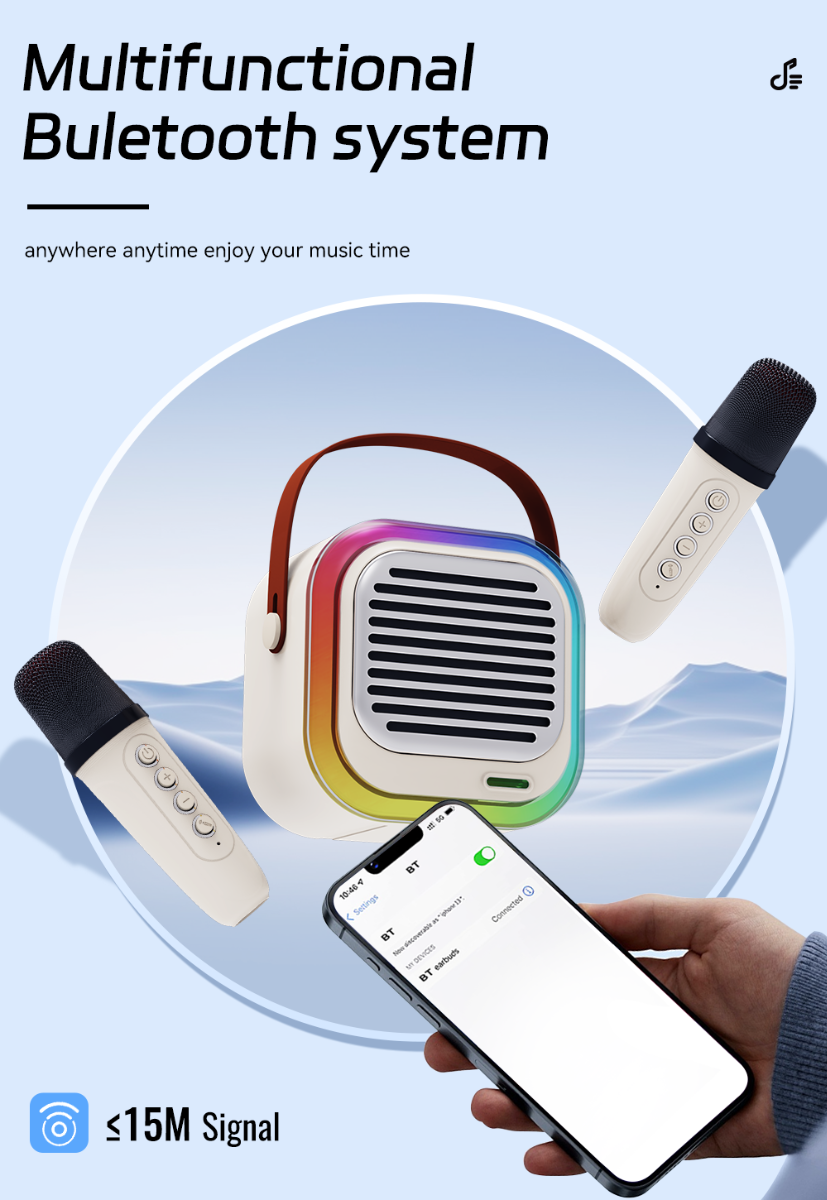 ATC-12 Ασύρματο Ηχείο Καραόκε 10W RGB