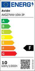 Avide Λάμπα LED Κοινή 10W E27 Θερμό 3000K Value 3τμχ